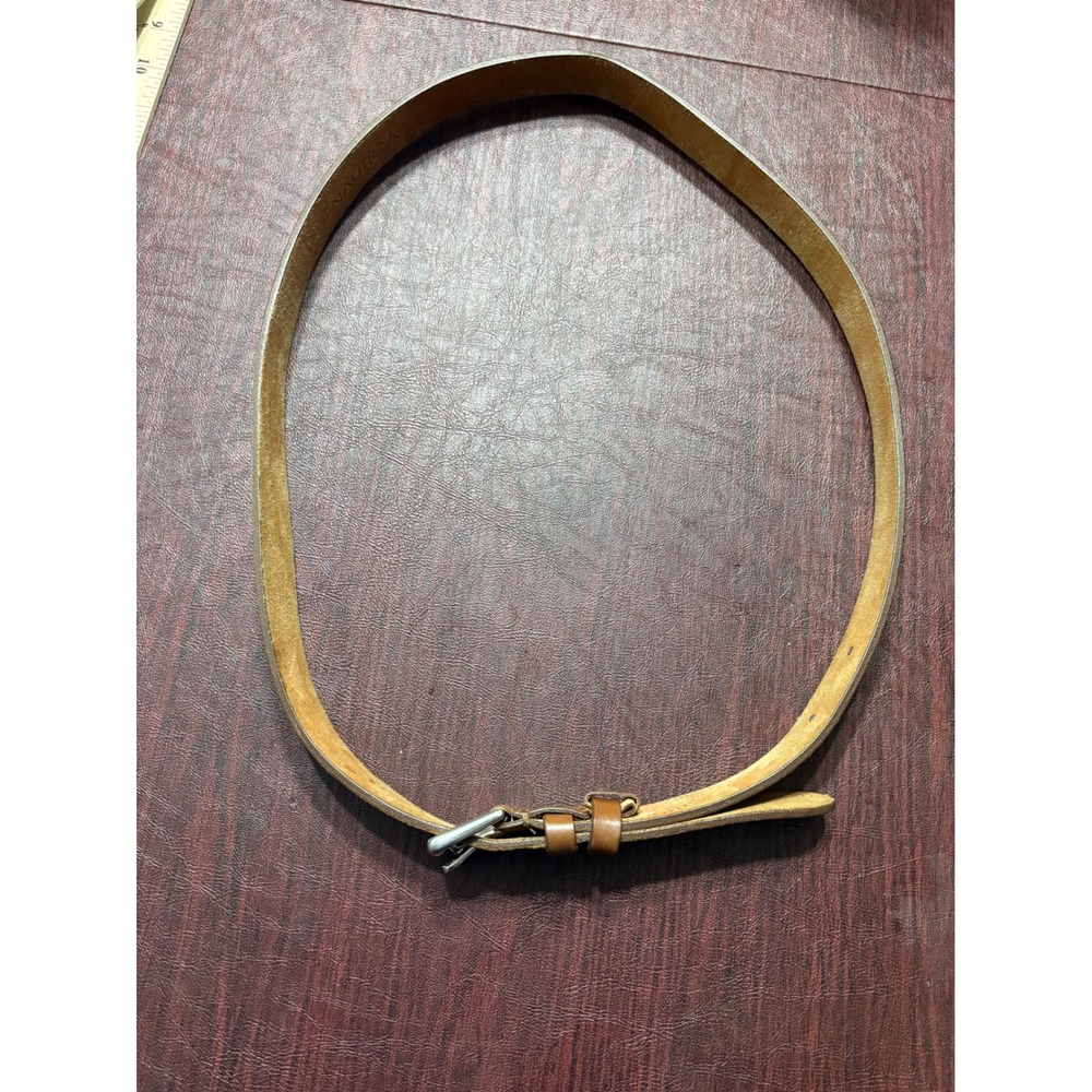 Nautica Mens Tan Genuine Leather Belt Silver Buckle Size 42 9394393